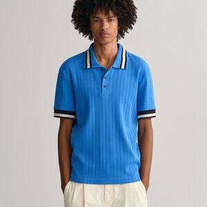 GANT Drop-Needle Piqué Polo Shirt in Blue sz XL